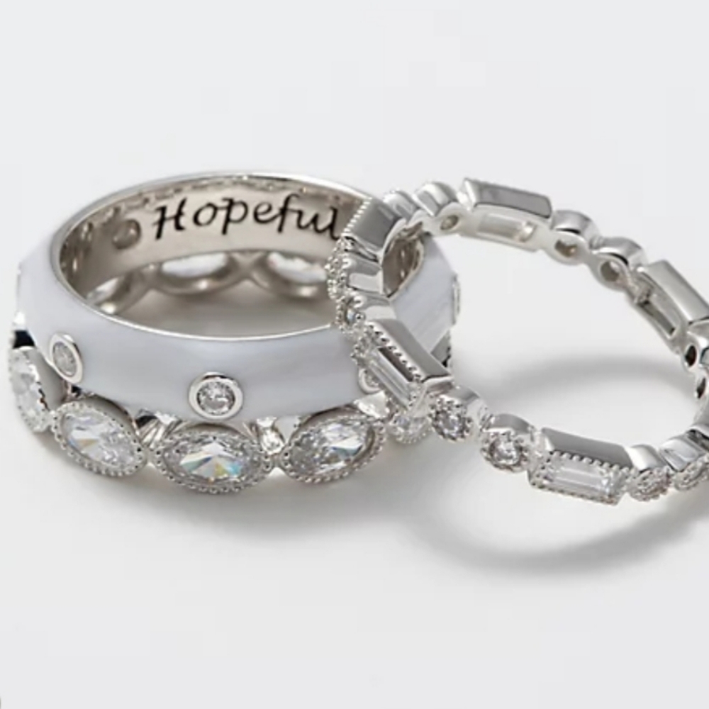 HOPEFUL of 3 Affirmation Stackable Rings